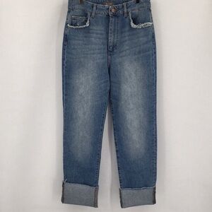DL1961 Jerry High Rise Vintage straight jeans raw edge Westbrook distress new 27